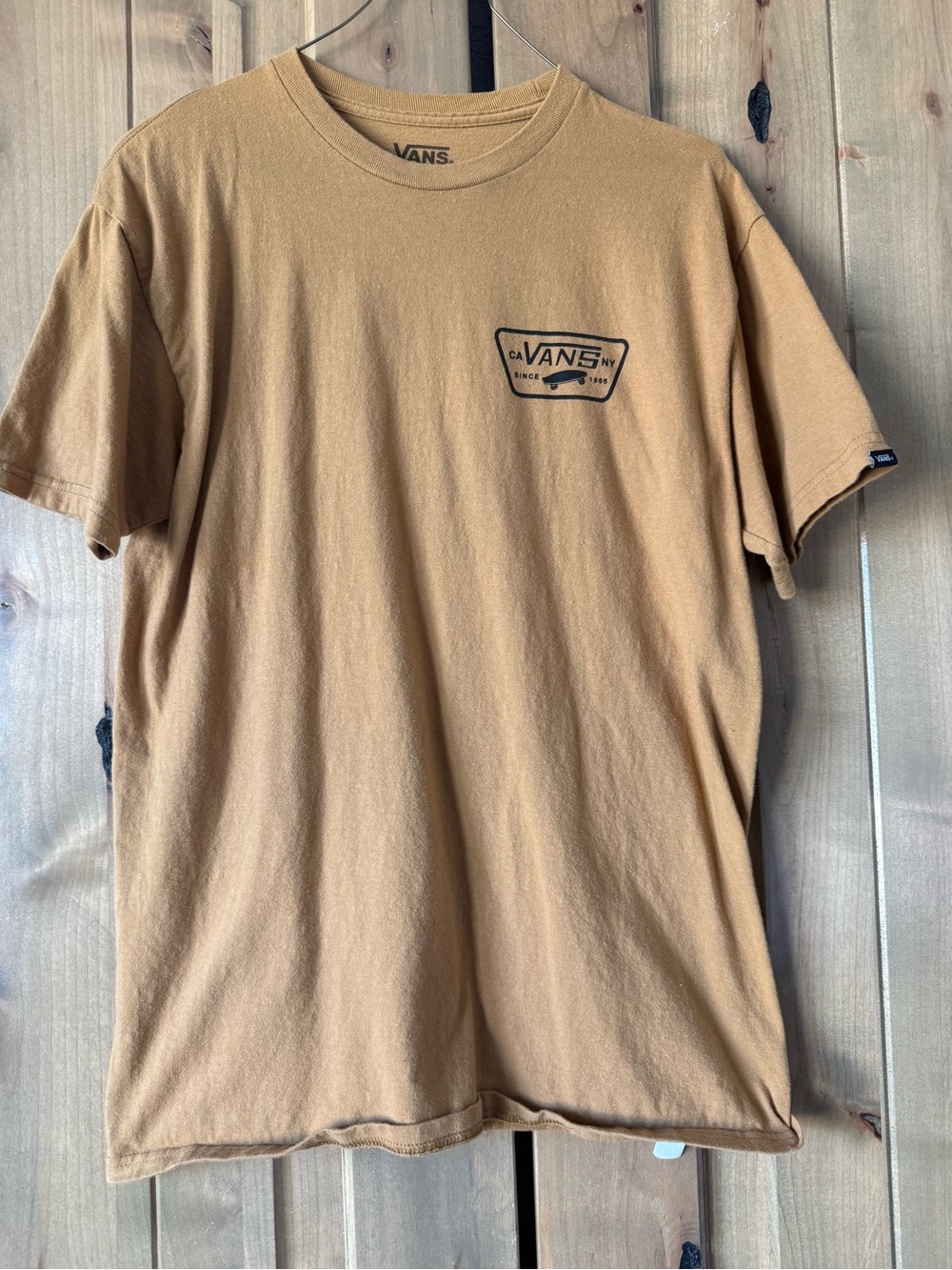 Vans Short Sleeve Tee in Camel with Black Logo